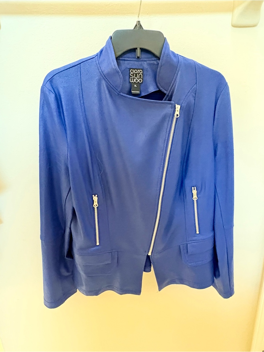 Clara Sunwoo Liquid Leather Moto Cobalt - Picture 4 of 9